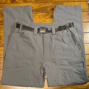 Men's Utility Cargo Pants Gray Tactical All Weather Pants With Belt Size 32 x 30